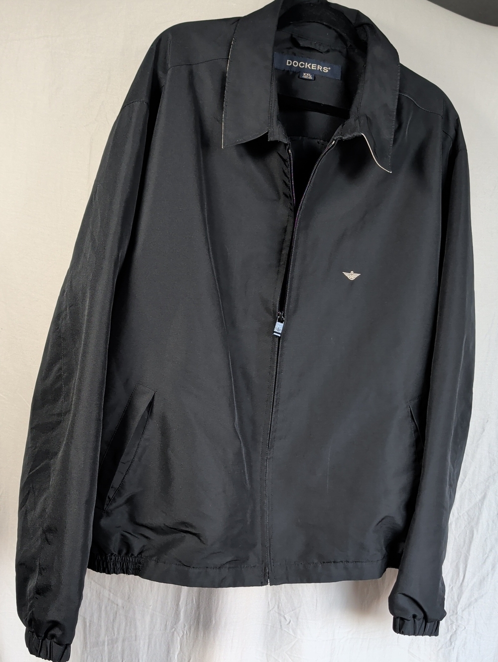 Dockers Men's Black Lightweight Zip-Front Jacket Sz XXL Casual Career